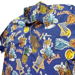 Hardaddy Hawaiian Shirt Men M Pineapple Cocktail Cruise Aloha Surf